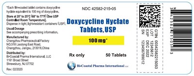 Label-doxycycline hyclate tablets.jpg PRINCIPAL DISPLAY PANEL - 100 mg Tablet Bottle Label - Label doxycycline hyclate tablets